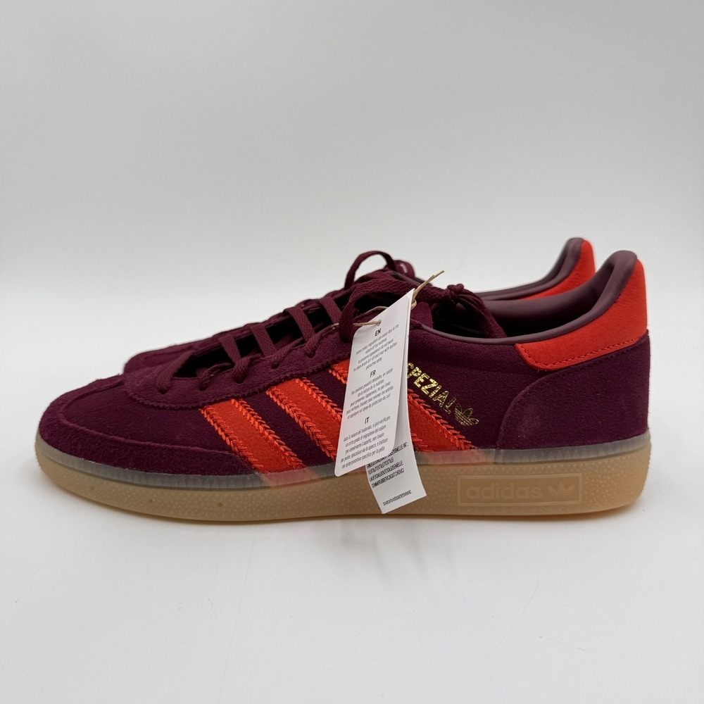 Adidas Originals Womens Size 9.5 Maroon Red Handball Spezial Sneakers JR0848 NEW - Picture 3 of 7